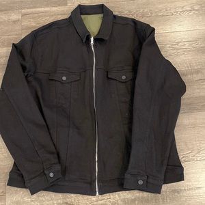 Embellish Zip Up Black Jean Jacket Size 3XL